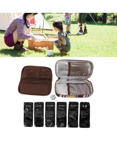 Insulin Cooler Travel Case Canvas PU Insulated Diabetic Bag with Thermometer Portable Medicine Cooling Bag for Insulin Pen and Supplies (Blue)(Coffee) - Buy Online on GoSupps.com