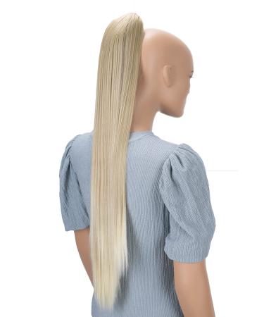 CAISHA 28" Extra Long Straight Ponytail Hairpiece Heat-resistant Synthetic Fibres Lightblond H161 lightblond #16T613 H161