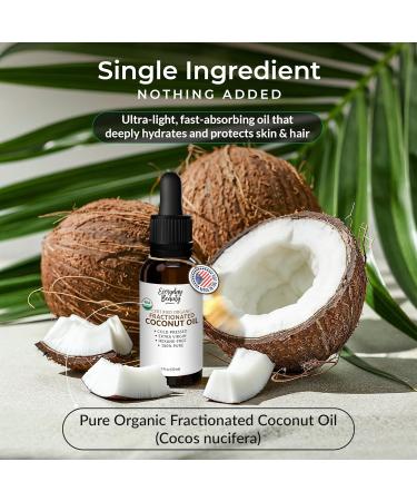 Organic Fractionated Coconut Oil | 100% Pure, Cold-Pressed | USDA Certified Organic | Amber Glass Bottle with Glass Dropper | For Face, Skin, & Hair - 1 Fl Oz - Buy Online on GoSupps.com