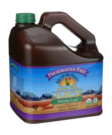 Lily of the Desert Preservative Free Organic Aloe Vera Juice - Supports Healthy Digestion (Whole Leaf, 128 oz) Whole Leaf 128 Fl Oz (Pack of 1)