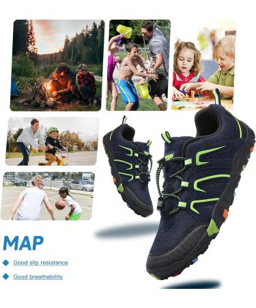 Little Plum Children's Hiking Shoes - Breathable Slip-Proof Trekking & Barefoot Shoes in Blue/Green (EU 39) - Perfect for Outdoor Adventures - Buy Online on GoSupps.com