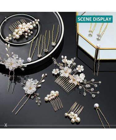 40 Piece Wedding Hair Comb Clips with Faux Pearl, Crystal, and Rhinestone Accents - Bridal Hair Accessories for Women and Girls - Buy Online on GoSupps.com