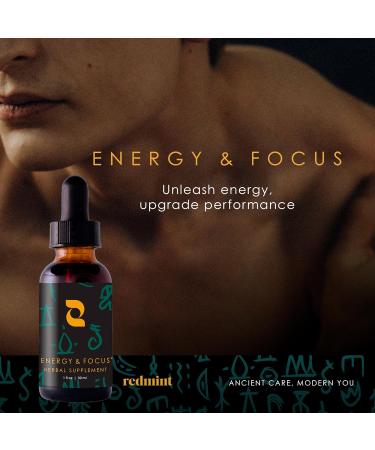 Redmint Energy & Focus Herbal Tincture | Herbal Supplement Rooted in Ancient TCM Wisdom | Natural Support for Boost Energy and Sharpen Focus with Ashwagandha Rhodiola Schisandra Holy Basil| 30 ml - Buy Online on GoSupps.com