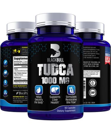 Blackb ll TUDCA 1000 MG 90 Capsules. with Milk Thistle Liver Detox Supplement - Liver Cleanse Detox & Repair Health - 45 Day Supply. TUDCA Bilt Salt Liver Supplements - tauroursodeoxycholic Acid