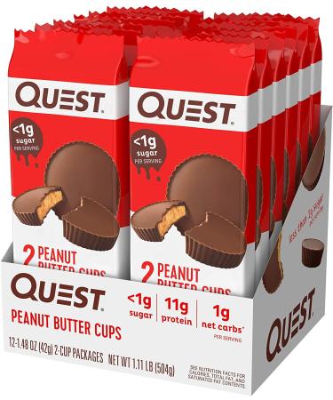 Quest Nutrition High Protein Low Carb Peanut Butter Cups - 12 Pack | Healthy Snacks - Buy Online on GoSupps.com