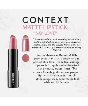 CONTEXT SKIN Matte Lipstick in Say Love - 0.12 oz | Long-Lasting Lip Color - Buy Online on GoSupps.com