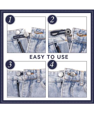 10Pcs Button Extender for Trousers Jeans - Elastic Waist Extenders for Men & Women - Adjustable Waistband Extension for Pants, Skirts, Pregnancy Trousers - Buy Online on GoSupps.com