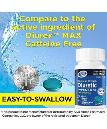 RIGHT REMEDIES Maximum Strength Caffeine-Free Diuretic Softgels (120 Softgels) Pamabrom 50mg Helps Relieve Heaviness Due to Water Weight gain - Buy Online on GoSupps.com