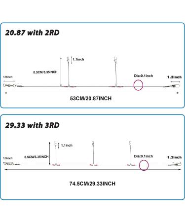 Stainless Steel Wire Leader Rigs with Swivel Snaps and Beads - 12pcs Fishing Lures Tackle Rigging 29.33 inch - 3 Arms - Buy Online on GoSupps.com
