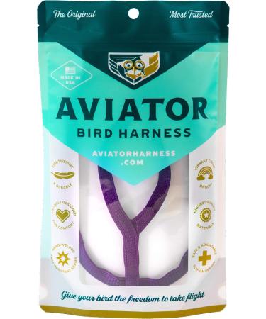 The Aviator Bird Harness & Leash Made in America M Purple
