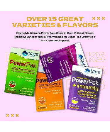 Trace Minerals PowerPak + Immunity Lemon Berry 30 Packets - Boost Energy & Immunity - Buy Online on GoSupps.com