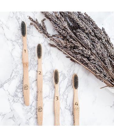 LEAFICO Bamboo Toothbrush Set with Travel Case - Dental Floss, Tongue Scraper - Eco-Friendly, Charcoal Infused Bristles for Natural Whitening - BPA Free - Vegan, 7 Piece Zero Waste Gift - Buy Online on GoSupps.com
