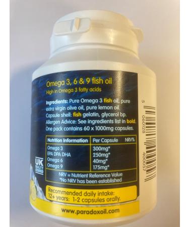 Paradox Omega 1000mg 3-6-9 60 Capsules - 60 Count (1 Pack) - Buy Online on GoSupps.com