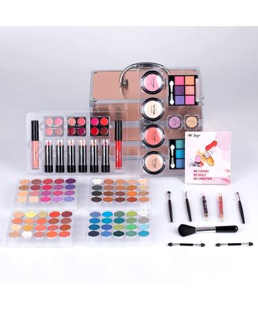 Hot Sugar Girls Makeup Kit - Complete Full Face Cosmetic Set in Stylish Rose Gold Box for Teens, Beginners, and Professionals - Includes Eyeshadow, Lip Gloss, Blush, Brushes, and Lipstick - Buy Online on GoSupps.com