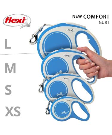 Flexi Kerbl Retractable Dog Leash - Comfort Belt Blue 15kg Capacity 5m Length - Perfect for International Shipping - Buy Online on GoSupps.com