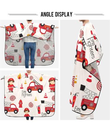 Buy Cartoon Cute Firefighters Salon Cape - 55x65 Inch Snap Closure Hair Cutting Apron for Professionals - Buy Online on GoSupps.com