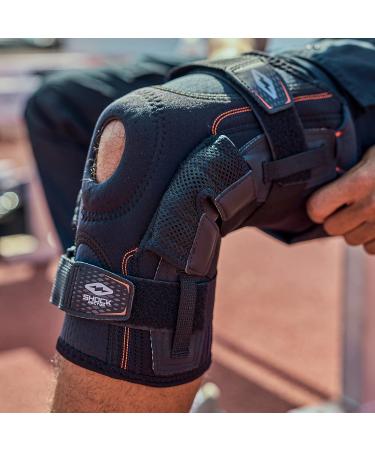 Shock Doctor Compression Knee Brace - Maximum Support for Men & Women, Adjustable Dual Hinges - Black, Large - Buy Online on GoSupps.com