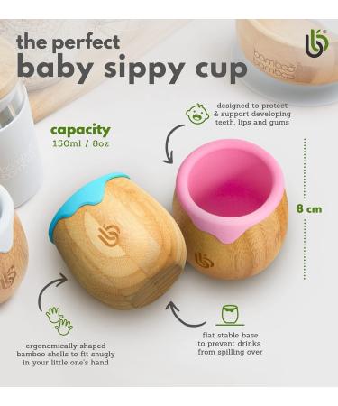 Bamboo Baby and Toddler Sippy Cup - 150ml Eco-Friendly Dinky Cup with Silicone Drip Rim - Grey - Buy Online on GoSupps.com