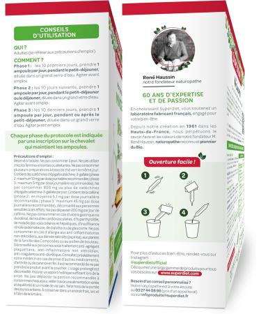 SUPERDIET Organic slimming protocol 3 phases: drainage elimination fat burner Herbal medicine Made in France 30 ampoules of 10 ml. - Buy Online on GoSupps.com