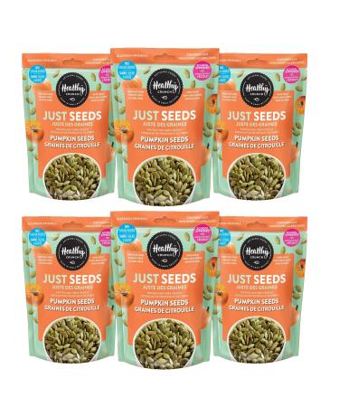 Healthy Crunch - Just Seeds - Pumpkin Seeds 225g x 6 Units - Organic Snacks - Flavored Sunflower Seeds - Raw Roasted Pumpkin Seeds - Organic Pumpkin Seeds Raw - Healthy Organic Pumpkin Seed Snacks