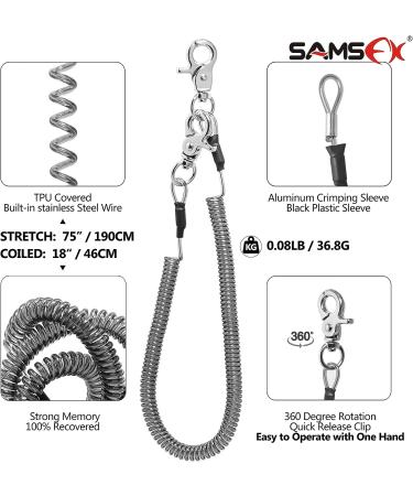 SAMSFX Fishing Magnetic Net Release with Coiled Lanyard - Black - Buy Online on GoSupps.com