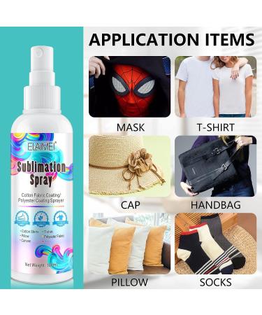 2x100ml Sublimation Spray for Fabric | Polyester/Cotton | Carton, Tote Bags, Pillows, Mugs, Canvas | Quick Dry, High Gloss Finish | Vibrant Colors - 2pcs - Buy Online on GoSupps.com