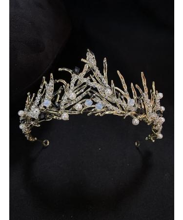 Sunshinesmile Handmade Black Rhinestone Bridal Crown - Vintage Princess Wedding Tiara - Buy Online on GoSupps.com