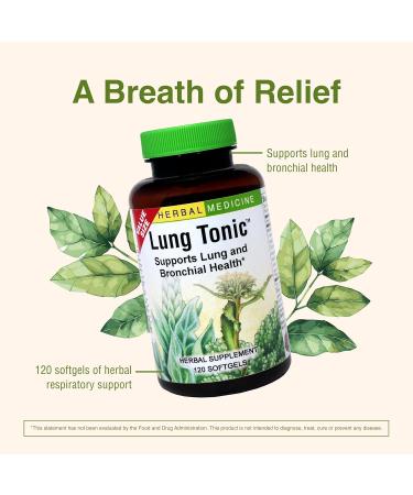 Herbs Etc. Lung Tonic - Lung Supplement for Bronchial Support - Healthy Breathing Support with Mullein Horehound & Grindelia - 120 Softgels - 2 Pack 120 Count (Pack of 2) - Buy Online on GoSupps.com