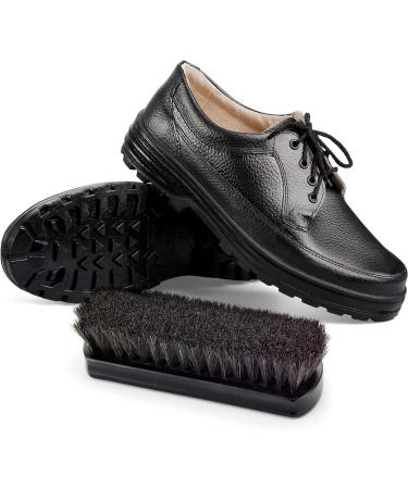Stone and Clark Premium Black Horsehair Shoe Brush - 100% Horse Hair Bristles, Beech Wood Handle - Shoe Polish Perfection - Buy Online on GoSupps.com