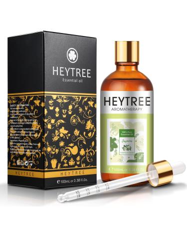 HEYTREE Jasmine Essential Oil 100ml - Perfect for Aromatherapy Diffuser Humidifier Relax Sleep-Faint Floral Scent Jasmine 100.00 ml (Pack of 1)