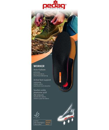 Pedag Worker Heavy Boot Insoles | Made in Germany | Men US 10 / EU 43 | Supports Heel to Toe, Arch, and Metatarsal | Long-Lasting Comfort - Buy Online on GoSupps.com