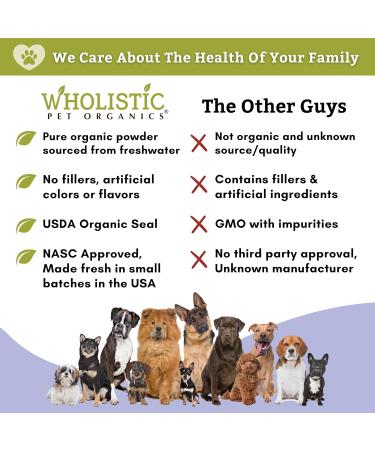 Wholistic Pet Organics Organic Spirulina Powder for Dogs - 4 Oz Superfood Multivitamin Supplement - Buy Online on GoSupps.com