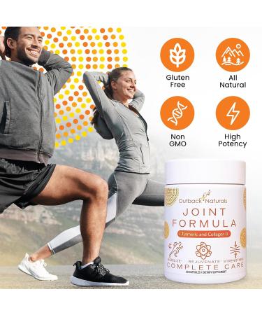 Outback Naturals Enhanced Joint Relief Formula - Collagen Turmeric Vitamin C Magnesium for Knee Hip Bone Muscle Tendon & Carpal Tunnel Mobility - Daily Vitamins for Joint Health 60 Capsules - Buy Online on GoSupps.com