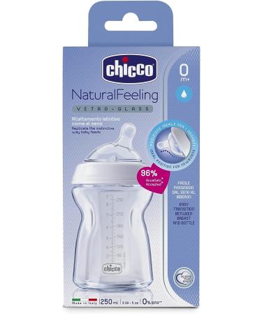 Chicco Natural Feeling Glass Bottle 0M + 250ml - Premium Quality Baby Bottle - Buy Online on GoSupps.com