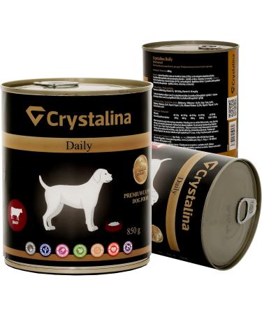 Crystalina Daily Premium Dog Food Adult with Beef | Premium Canned Dog Food | High Meat Content up to 97% | Wheat Free | Pack of 3 (3 x 850 g) (Beef 1) - Buy Online on GoSupps.com