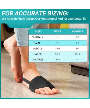 ASRAM Metatarsal Pads with Gel Pad - BLACK-01 - S:WOMEN 7.5-9 MEN 5-7 - Buy Online on GoSupps.com