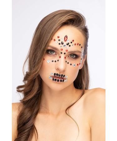Face Jewels by Moon Terror - Festival Body Gems, SFX Crystal Makeup & Eye Glitter Stickers - Temporary Tattoo Jewels for Special Effects (Day of the Dead) - Buy Online on GoSupps.com