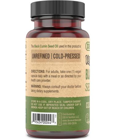 Deva Vegan Nutrition Black Cumin Seed Oil Cold-Pressed Unrefined 90 Capsules (Pack of 3) - Buy Online on GoSupps.com