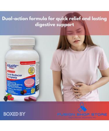 Dual Action Acid Reducer- Berry Flavor Chewable Tablets 25 Count (Pack of 1) Boxed by Fusion Shop Store - Buy Online on GoSupps.com