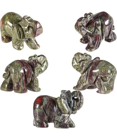 Buy NUPUYAI Elephant Figure - Gemstone Crystal Dragon Blood Stone | Feng Shui Reiki Decor & Lucky Charm - Buy Online on GoSupps.com