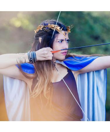 MOSTORY Fairy Gold Leaf Crown Goddess Headpiece Elf Woodland Headband Blue Crystal Pendant Circlet Tiara for Women Reneaissance Halloween Hair Accessories Princess Cosplay Costumes - Buy Online on GoSupps.com