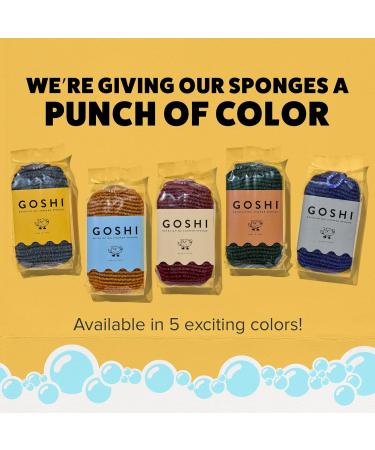 GOSHI Exfoliating Shower Sponge - Rip-Resistant Rapid-Drying Bath Sponge for All Skin Types - Grey - Made in Japan - Shop Internationally - Buy Online on GoSupps.com