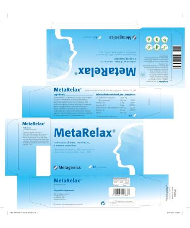  Metagenics Metagenics MetaRelax - Magnesium supplement with vitamins B6 B12 Folate and Taurine - For stress fatigue and muscle tension - 45 tablets - Buy Online on GoSupps.com