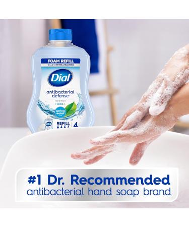 Dial Antibacterial Defense Foaming Hand Soap + Aloe Spring Water Scent 30 Fl Oz Hand Soap Refill (4 Pack) Dermatologist-Tested Gentle on Skin Spring Water 30 Fl Oz (Pack of 4) - Buy Online on GoSupps.com