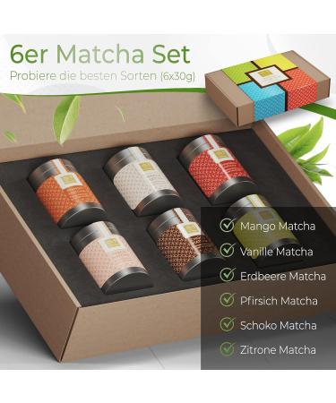 Tea Uniqo Matcha Powder Set - 6 Varieties of Authentic Japanese Green Tea for Drinks Desserts & Baking - No Artificial Dyes - Buy Online on GoSupps.com
