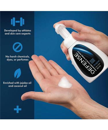 Defense Foaming Face & Hand Soap 7.5 Fl Oz with Tea Tree, Eucalyptus, Jojoba, Aloe Vera, Olive & Coconut Oils - Buy Online on GoSupps.com