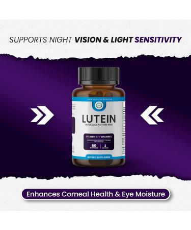 TRUEMED Lutein Vitamin C + Vitamin E 20mg Lutein with 4mg Zeaxanthin Eye Health Support Blue Light & UV Protection Supports Macular & Retinal Function 60 Softgels USA Made GMP Certified - Buy Online on GoSupps.com
