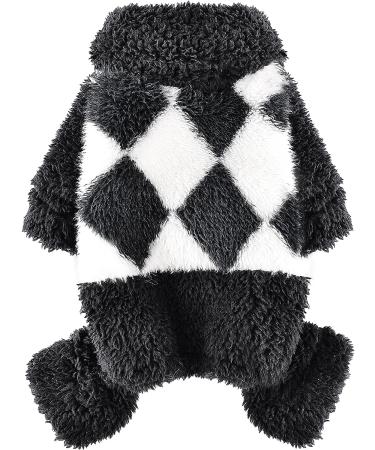 Sebaoyu Plaid Turtleneck Dog Pajamas | Fleece Sweater for Small Dogs | Winter Tiny Dog Clothes | X-Small Black - Buy Online on GoSupps.com