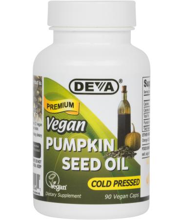 Deva Nutrition Vegan Pumpkin Seed Oil Capsules, 90 Count 90 Count (Pack of 1)