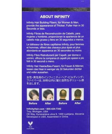 Infinity Hair Fiber 15g Black - Hair Loss Concealer for Men & Women - Buy Online on GoSupps.com